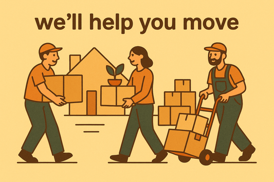 New Postcard:  “We’ll help you move”!