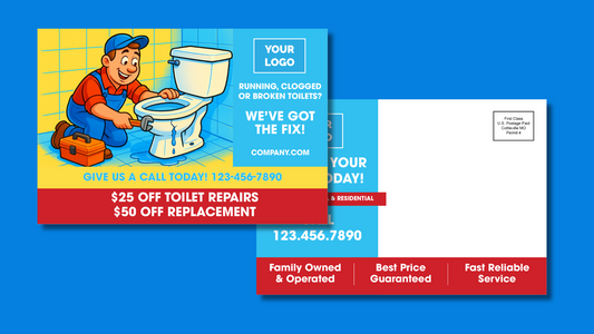 Toilet Repairs and Install Postcard