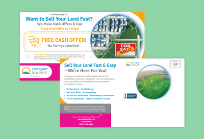 Sell Your Land Fast Postcard 11x6