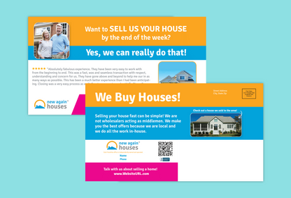 Sell Us Your House Postcard 11x6