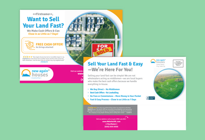 Sell Your Land Fast Postcard 8.5x6