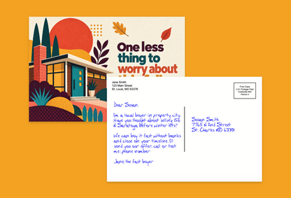 One Less Thing to Worry About This Fall Postcard