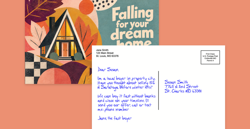 Falling for our Dream Home Postcard