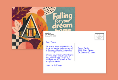 Falling for our Dream Home Postcard