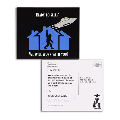 Mystical Postcards - Bigfoot/UFO