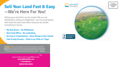 Sell Your Land Fast Postcard 11x6