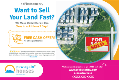 Sell Your Land Fast Postcard 4x6