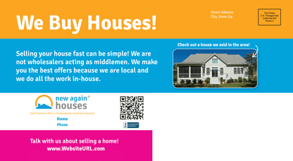 Sell Us Your House Postcard 11x6