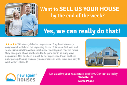 Sell Us Your House Postcard 4x6