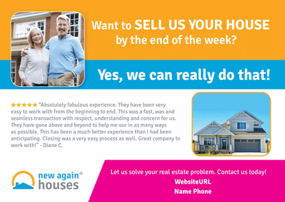 Sell Us Your House Postcard 8.5x6
