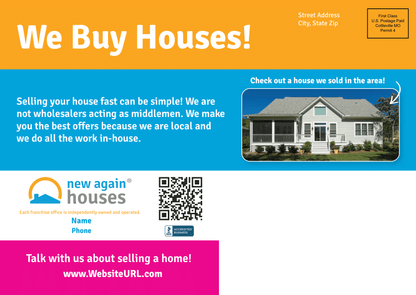 Sell Us Your House Postcard 8.5x6